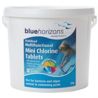 Blue Horizons - Multifunctional Mini 20g Chlorine Tablets 1 X 2.5kg Long lasting stabilised clarifier algae inhibitor