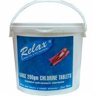 Large 200g Multi Chlorine Tablets 5kg by Relax. Ideal for 12ft+ Pools