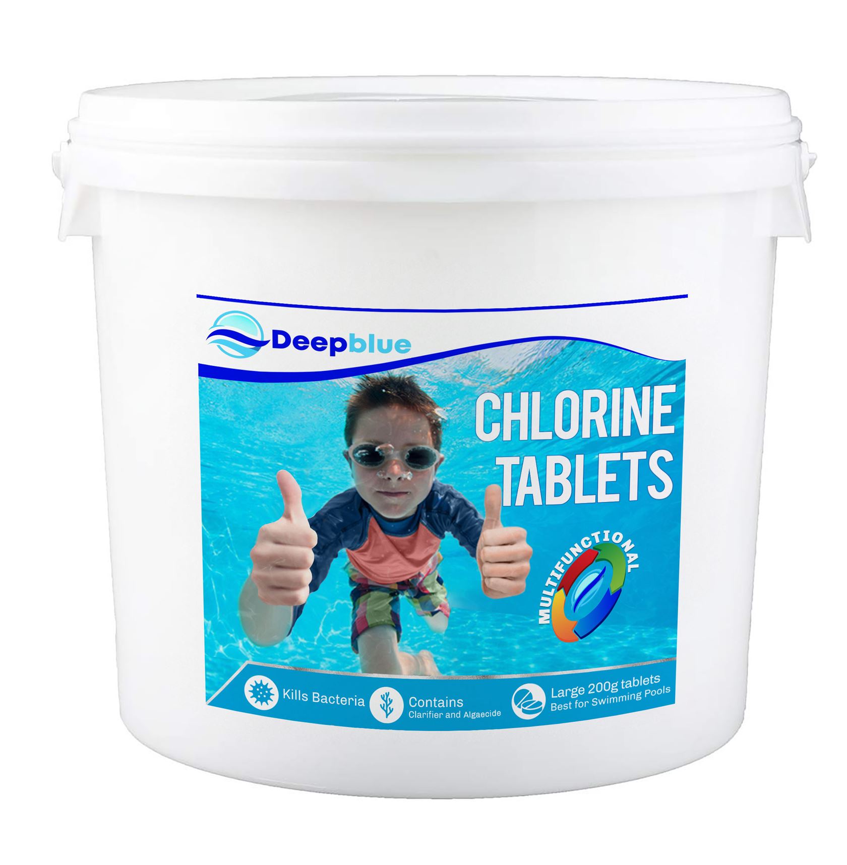 Deep Blue Pro - Multifunctional 200g Chlorine Tablets 5 kg Long lasting stabi...