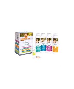 CleverSpa Universal Spa Natural Chemical Outdoor Hot Tub Starter Kit with Stabilizing Granules, Foam Remover, pH Minus, pH Plus, & Dip Tests, (5 Pack