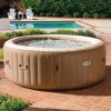 Intex PureSpa 4 Person Bubble Massage Inflatable Hot Tub Sahara Tan