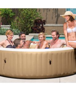 Intex PureSpa 6 Person Bubble Massage Inflatable Hot Tub Sahara Tan