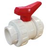 Plastica 1.5in Double Union Ball Valve White