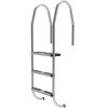 Plastica 43mm 316 Grade Stainless Steel Removable Wooden Pool Ladder with 3 S/S Treads