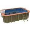 Plastica Wooden Exercise Pool Package with Badu Jet Perla Counter Current With Patterned liner