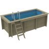 Plastica Nazca 4m x 2m Wooden Pool Package With PLAIN liner