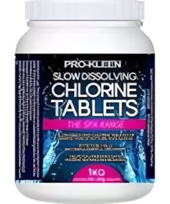 Pro-Kleen 20g Stabilised Slow Dissolving Chlorine Tablets 1KG Disinfects Pool Water to Remove Germs and Bacteria