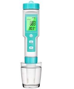 7-in-1 Digital Water Quality Tester with pH, Chlorine, Salinity, ORP, EC, FAC and Temperature Measurements