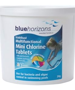 Blue Horizons - Multifunctional Mini 20g Chlorine Tablets 1 X 10kg Long lasting stabilised clarifier algae inhibitor