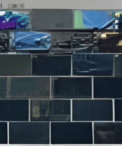 Deep Blue Crystal Mosaic Dark Tiles - 49x74mm for Concrete Pools, 304x304mm Sheet
