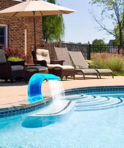 Deep Blue Pro Acrylic Pool Waterfall 600mm, DC12V, 46mm Inlet