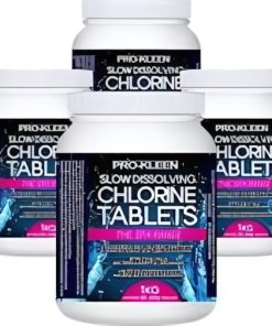 Pro-Kleen 1KG Slow Dissolving 70% Chlorine 50 Tablets per Tub x 4
