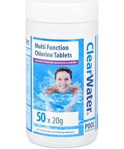 bestway clearwater multifunction chlorine tabs 1kg 50 x 20g for swimming pools