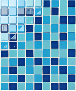 Deep Blue Glass Mosaic Lepus Tiles - 25x25mm for Concrete Pools, 300x300mm Sheet