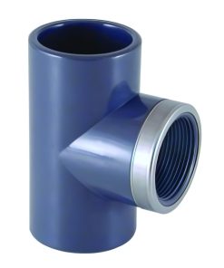 Certikin SPX020012RET | Size 20 x ½ inch Grey PVC Pipe & Fittings - Metric > Grey 90 degree Reinforced Tee