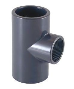 Certikin SPX050100RTT | Size 50 x 1 inch Grey PVC Pipe & Fittings - Metric > Grey 90 degree Reducing Tee