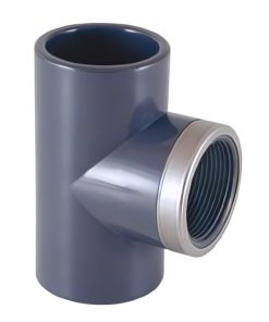 Certikin SPX063200RET | Size 63 x 2 inch Grey PVC Pipe & Fittings - Metric > Grey 90 degree Reinforced Tee