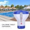 Floating Swimming Pool Chlorine Dispenser Chemical Thermometer Automatic Dosing Device