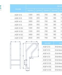 Deep Blue Pro Comfort Pool ladder. 2 Tread. High quality safe Stainless steel