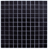 Deep Blue Ceramic Mosaic Black Matt Tiles - 25x25mm for Concrete Pools, 300x300mm Sheet