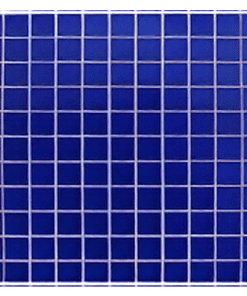 Deep Blue Ceramic Mosaic Dark Cobalt Blue Tiles - 25x25mm for Concrete Pools, 300x300mm Sheet