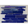 Deep Blue Crystal Mosaic Bright Blue Tiles -Mixed size mosaic 15or23x50or100mm for Concrete Pools, 304x304mm Sheet