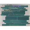 Deep Blue Crystal Mosaic Green Tiles - Mixed size mosaic 15or23x50or100mm for Concrete Pools, 304x304mm Sheet