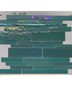 Deep Blue Crystal Mosaic Green Tiles - Mixed size mosaic 15or23x50or100mm for Concrete Pools, 304x304mm Sheet