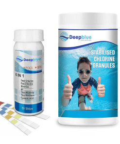 Deep Blue Professional - Stabilised Chlorine Granules 1kg Rapid dissolve Neutral PH With Testing strips