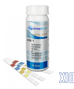 Deep Blue Pro - 10 Pack of 50 strips 4-Way Chlorine/Bromine Test Strips 500 Strips Bulk Trade Chlorine Bromine PH TA