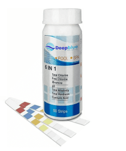 Deep Blue Pro - 6-Way Test Strips 50 Strips Chlorine PH TA Calcium Cyanuric Bromine Professional