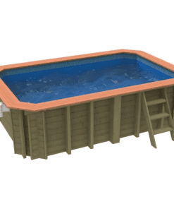 Plastica Wooden Exercise Pool Package with Invertemp Heat Pump With Patterned liner