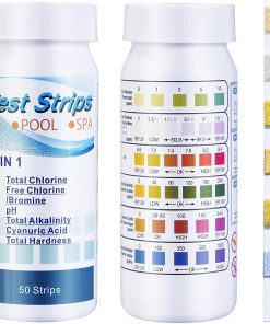 Deep Blue Pro 6-in-1 Pool Test Strips (Total Chlorine, Free Chlorine, PH, Water Hardness, Cyanuric acid, Total Alkalinity)