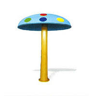 Deep Blue Mushroom Large Fountain Statue Sprayer - 1.2M Spout, 2.2M Height, 1.5-Inch Inlet